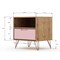 Manhattan Comfort Rockefeller Nightstand 1.0 in Nature and Rose Pink, PK2 2-101GMC6 - alternate 10